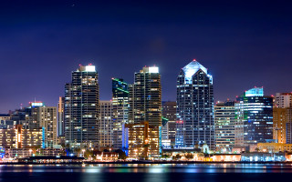 Tokyo night cityscape river lights - a body of water in front free wallpaper