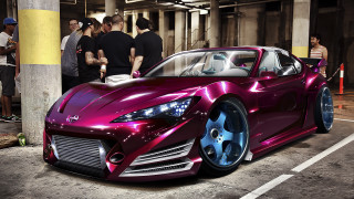 Purple sports car parking lot 2 - a parking lot free wallpaper