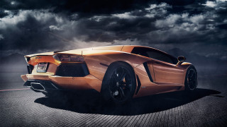 Stormy sky sports car clouds - the background and a sunbeam free wallpaper