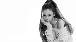 Woman long hair black white 8 - grey background free wallpaper
