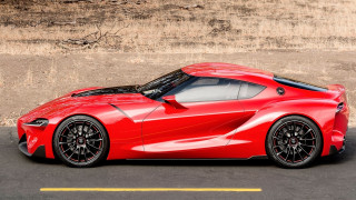 Red sports car parking lot 76 - the side of the road in a parking lot free wallpaper