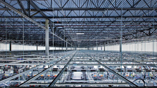 Warehouse cars skylight urban fence - inside free wallpaper