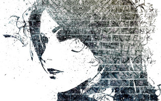 Woman brick wall grungy cityscape - game art free wallpaper