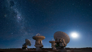 Satellite dishes night sky stars 2 - amir zand free wallpaper