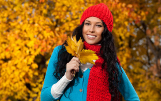 Woman leaf tree autumn hat - regionalism free wallpaper