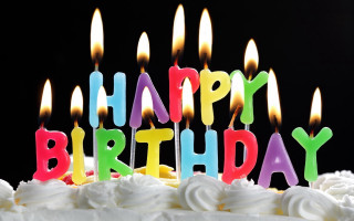 Birthday cake lit candles white - white frosting free wallpaper