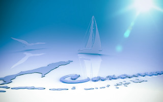 Sailboat world map bird 3d - a sailboat free wallpaper