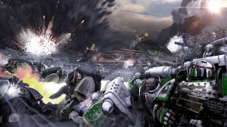 Warhammers battle fire smoke city - a battle free wallpaper