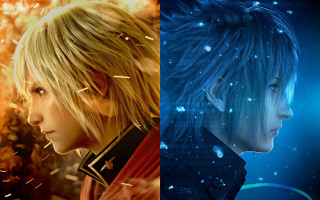 Blonde characters finalfantasy photorealism starrysky - two anime character free wallpaper