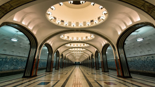 Long hallway art deco chandelier - andrey ryabovichev free wallpaper