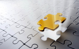 Puzzle gold side white background - a light beam free wallpaper