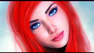 Red hair blue eyes makeup - blue eyeshadow free wallpaper