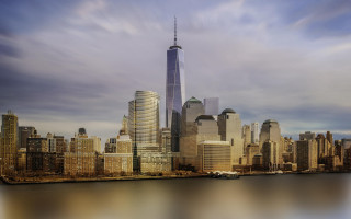 City skyline tall building water - tall free wallpaper