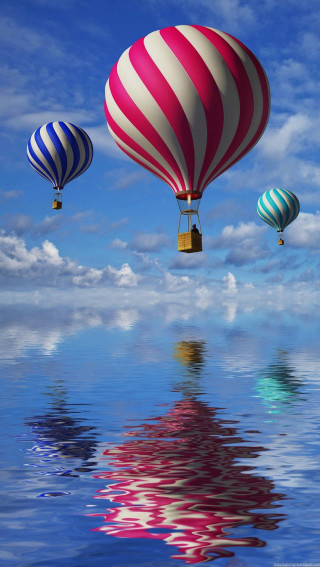 Hot air balloons water sky - the water free wallpaper