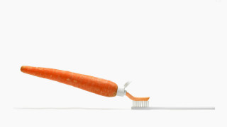 Carrot toothbrush minimalist 3D gradient - a carrot free wallpaper