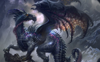 Dragon large head water mouth - dragon art free wallpaper