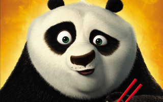 Panda chopstick yellow background green - adrian zingg free wallpaper