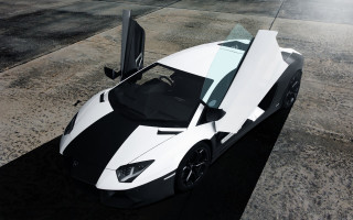 White black sports car open - a window open free wallpaper