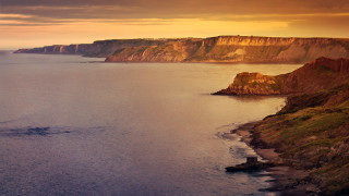 Boat cliff water beach mountain - bascove free wallpaper
