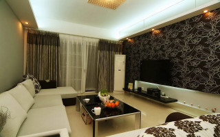 Livingroom couch coffeetable tv window - curtain free wallpaper