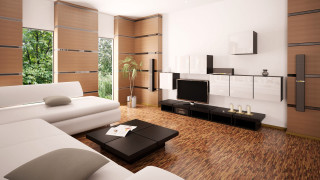 Living room white couch tv - a living room free wallpaper