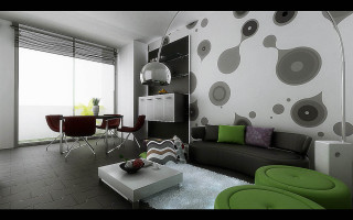 Livingroom couch table chairs wallmural - table free wallpaper