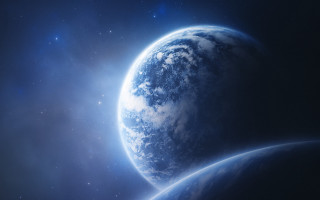 Blue planet star space aurora - a blue planet free wallpaper