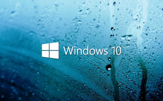 Window10 logo water droplets rainy - rendered free wallpaper