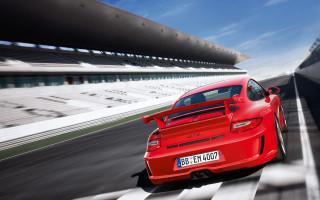 Red sports car race track 21 - a white line free wallpaper