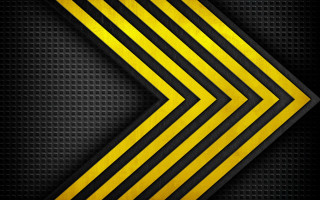 Yellow black arrow metallic fence - arrow free wallpaper
