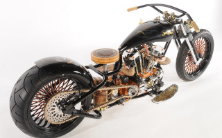 Steampunk motorcycle wooden seat sidecar - ed roth free wallpaper