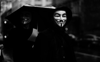 Masked umbrella neoism blackwhite smile - neoism free wallpaper