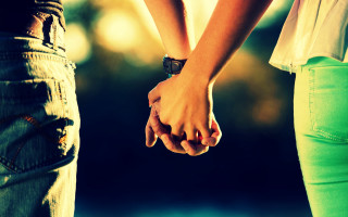 Couple holding hands walking street - a street together free wallpaper