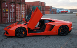 Red sports car doors open 7 - the doorway free wallpaper