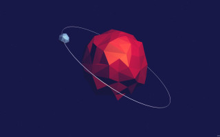 Red white blue space astronaut - low free wallpaper