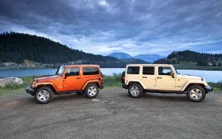 Jeeps lake mountains dirt road - under free wallpaper for desktop