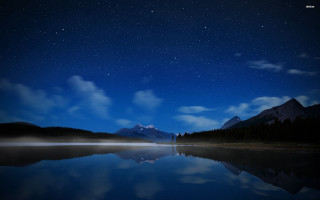 Lake mountain night sky stars - night sky free wallpaper