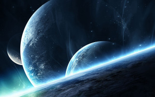 Space planet star horizon glow - a. hardy free wallpaper