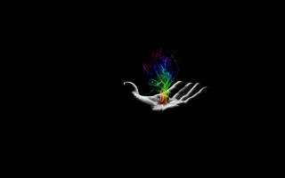 White hand colorful illusion digital - abstract illusionism free wallpaper