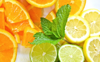 Lemons limes leaves summer vibrancy - a white surface free wallpaper