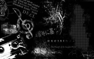 Black white music player treble - modern free wallpaper