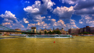 Danube bridge cityscape mountain sunset - ferenc joachim free wallpaper