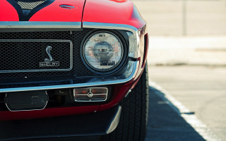 Red cobra sports car parking - the side of the road free wallpaper