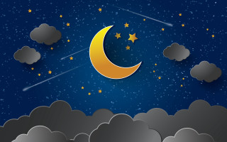 Night sky stars crescent moon 2 - a night sky free wallpaper