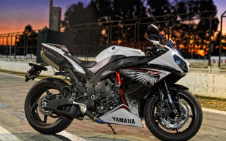 Motorcycle road night sunset fence - the sun setting behind free wallpaper