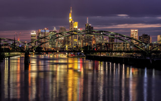 Bridge river city night lights 31 - a bridge over a river free wallpaper
