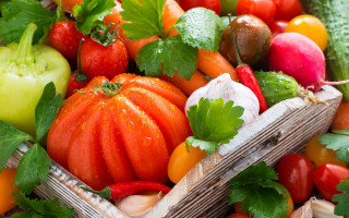 Basket vegetables fruits food photography - a basket free wallpaper