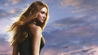Woman clouds birds panfuturism poster - overhead in the background free wallpaper