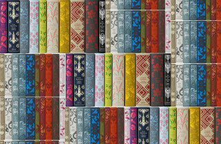 Colorful book wall designs variety - maximalist free wallpaper