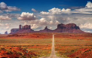 Desert road mountains clouds dusk - the sky above free wallpaper